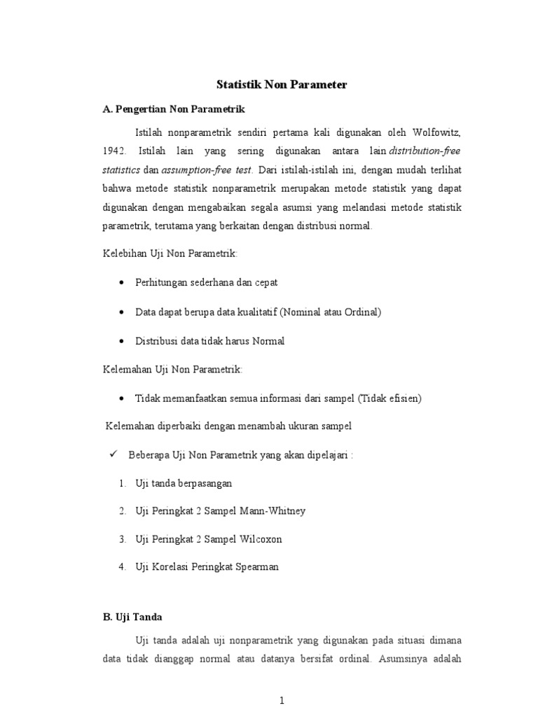 Contoh Soal Statistika Non Parametrik