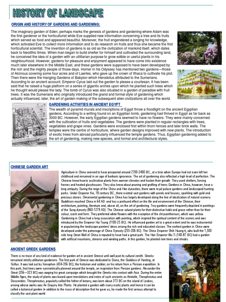 History of Landscape | PDF | Landscape Architecture | Gardening
