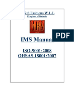 IMS Manual: ISO-9001: 2008 OHSAS 18001: 2007