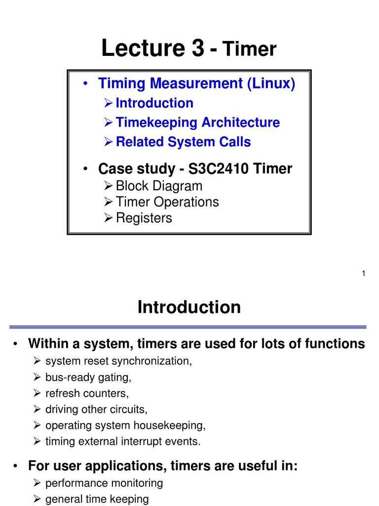 Linux Timers PDF Timer Kernel (Operating System)