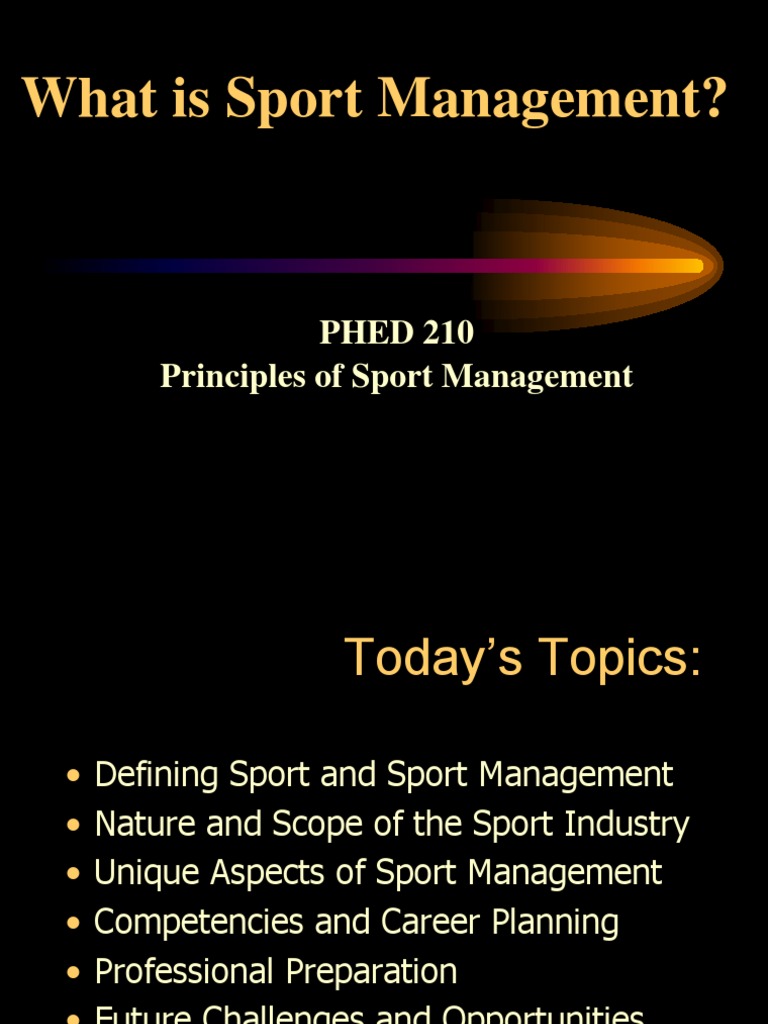 What is Sport Management Sports Employment