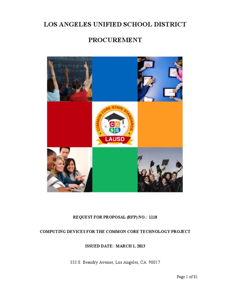 Lausd Request For Proposal (RFP) No.: 1118 | PDF | Request For Proposal |  Wi Fi