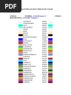 CPMページ Equivalencias de Códigos de Color | PDF | Ciencia y matemáticas