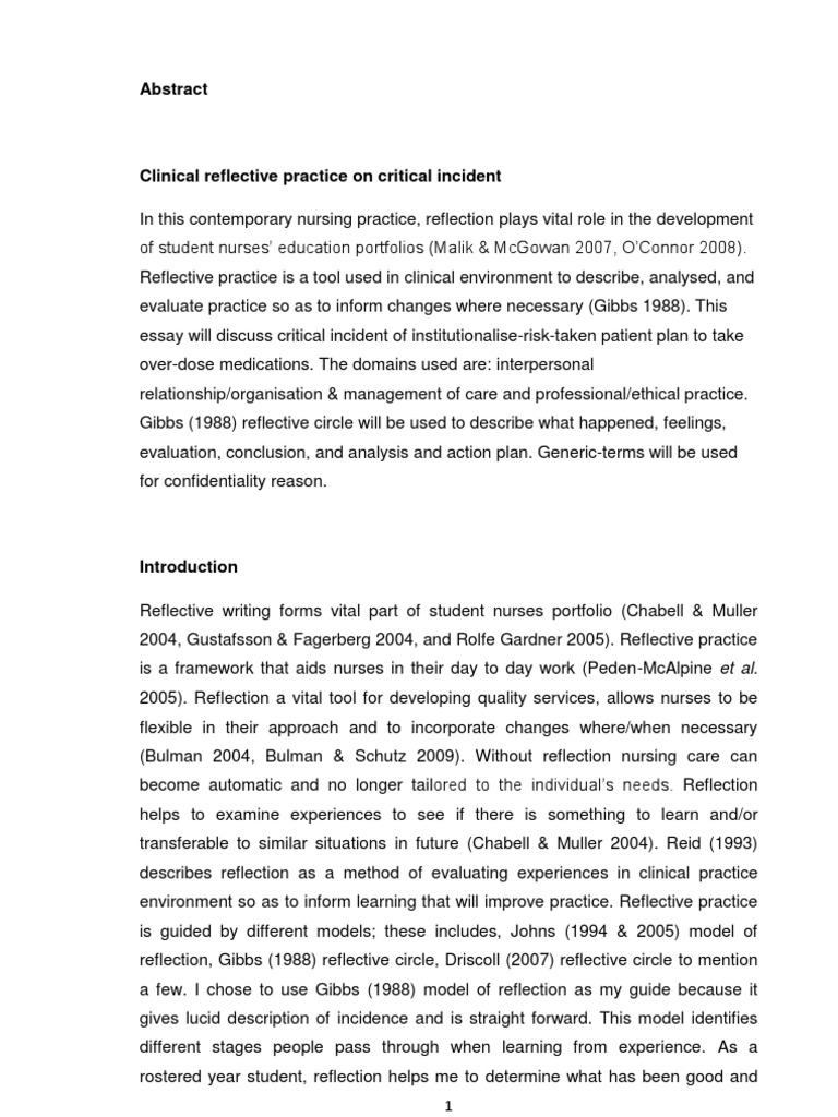Sample reflection paper for nursing student image