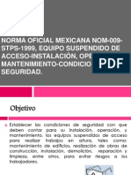 Norma Oficial Mexicana NOM-009-STPS-1999, Equipo Suspendido de