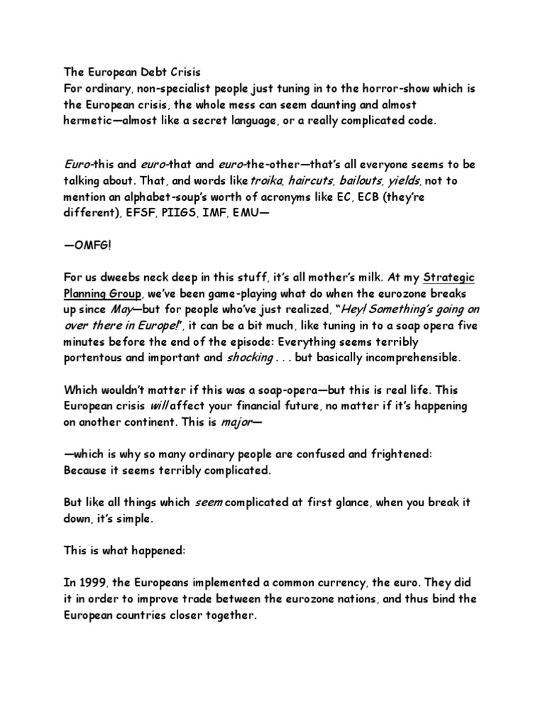 The European Debt Crisis | PDF | European Central Bank | Bonds (Finance)