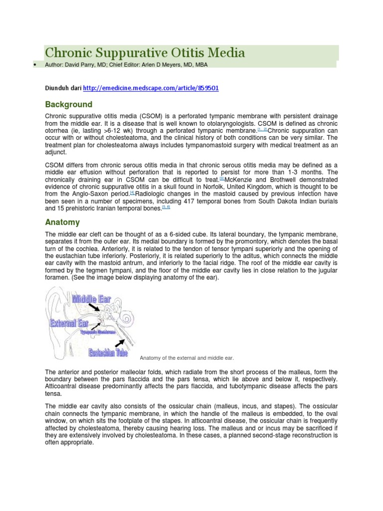 Understanding Chronic Suppurative Otitis Media | PDF | Ear | Meningitis