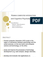 HCI and Cognitive Psych for Visualization Tools