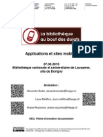 La Bibliothèque Au Bout Des Doigts: Applications Et Sites Mobiles 2013