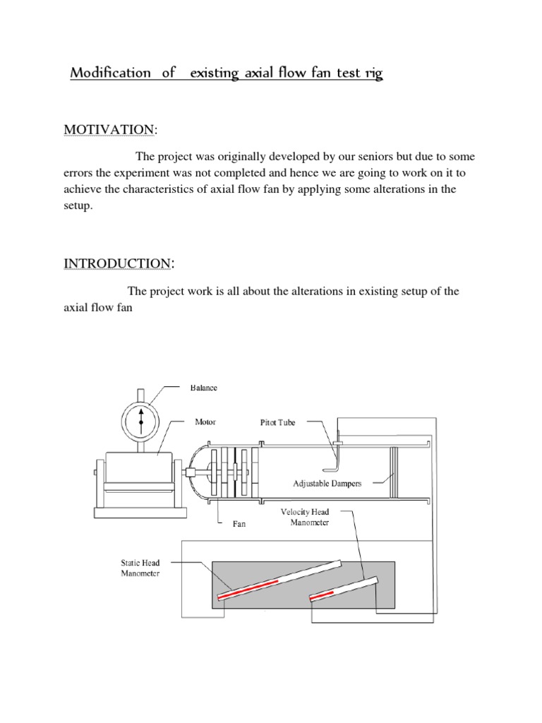 Axial Flow Fan Test Rig Update | PDF