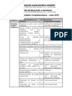 Lista de Atividades Complementares