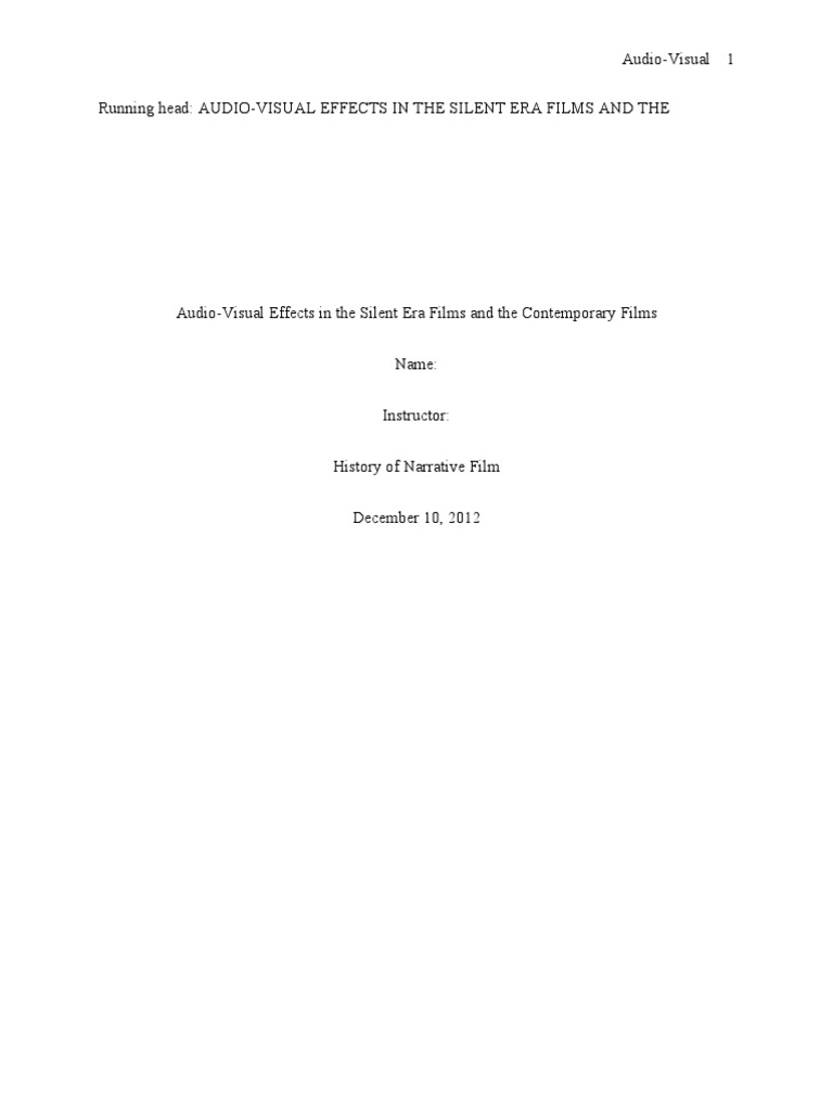 Evolution of Audio-Visual Effects in Film | PDF | Silent Film | Film Score