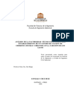 Análisis de La Factibilidad Técnico-Económica Del Establecimiento de Un Centro de Cultivo de Choritos