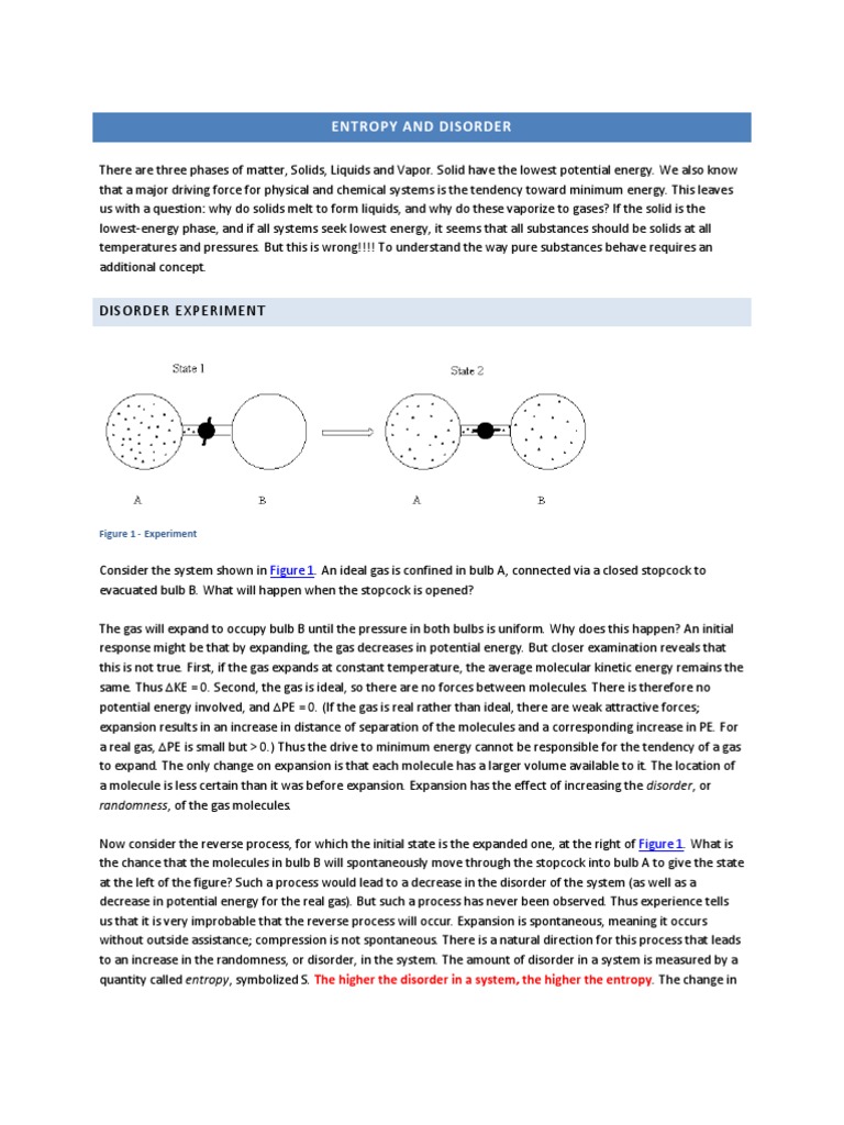 Understanding Entropy and Disorder | PDF | Entropy | Gases