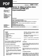 NBR 11797 - 1992 - Mantas de Etileno-propileno-dieno-monomero (EPDM) Para Impermeabilizacao