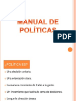 Presentación de MANUAL DE POLÍTICAS