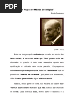 As Regras do Método Sociológico - Émile Durkheim