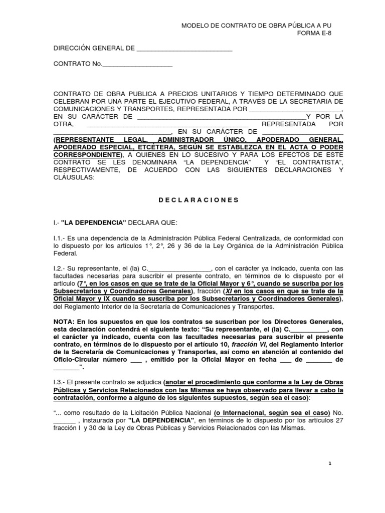 Modelo Contrato Obra Pu | PDF