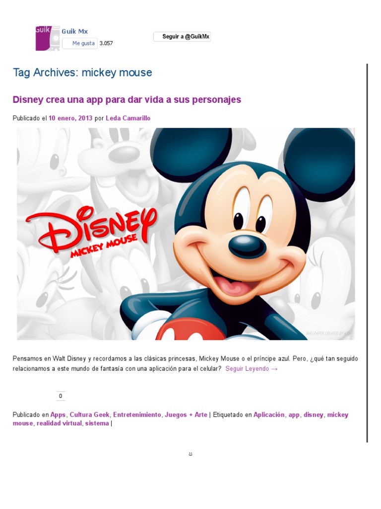 App de Disney para revivir a Mickey Mouse | PDF
