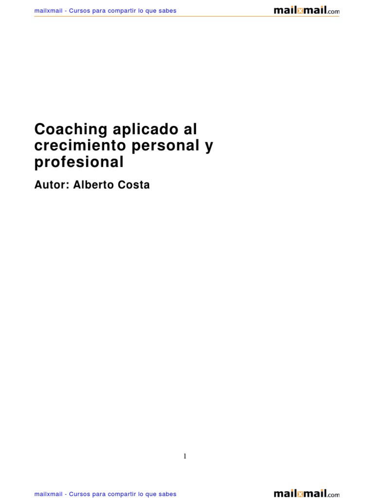 Coaching Aplicado Al Crecimiento Personal y Profesional | PDF