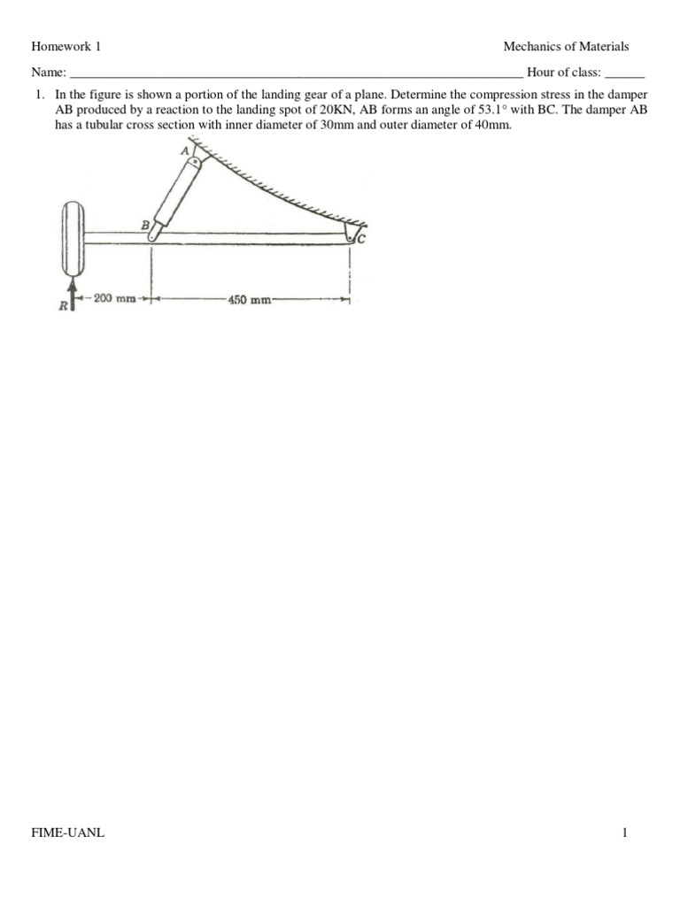 Mechanics of Materials Homework 1 | PDF | Teaching Methods & Materials ...