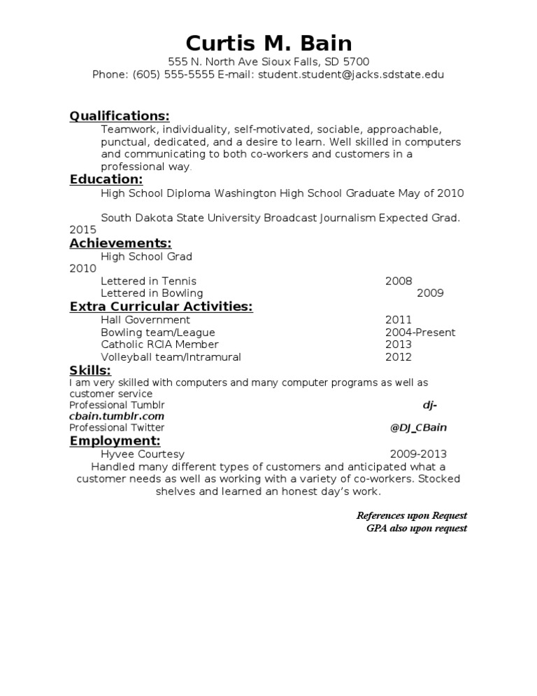 Curtis M. Bain Resume Overview | PDF