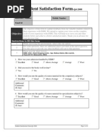 Student Satisfaction Form Q4 2008