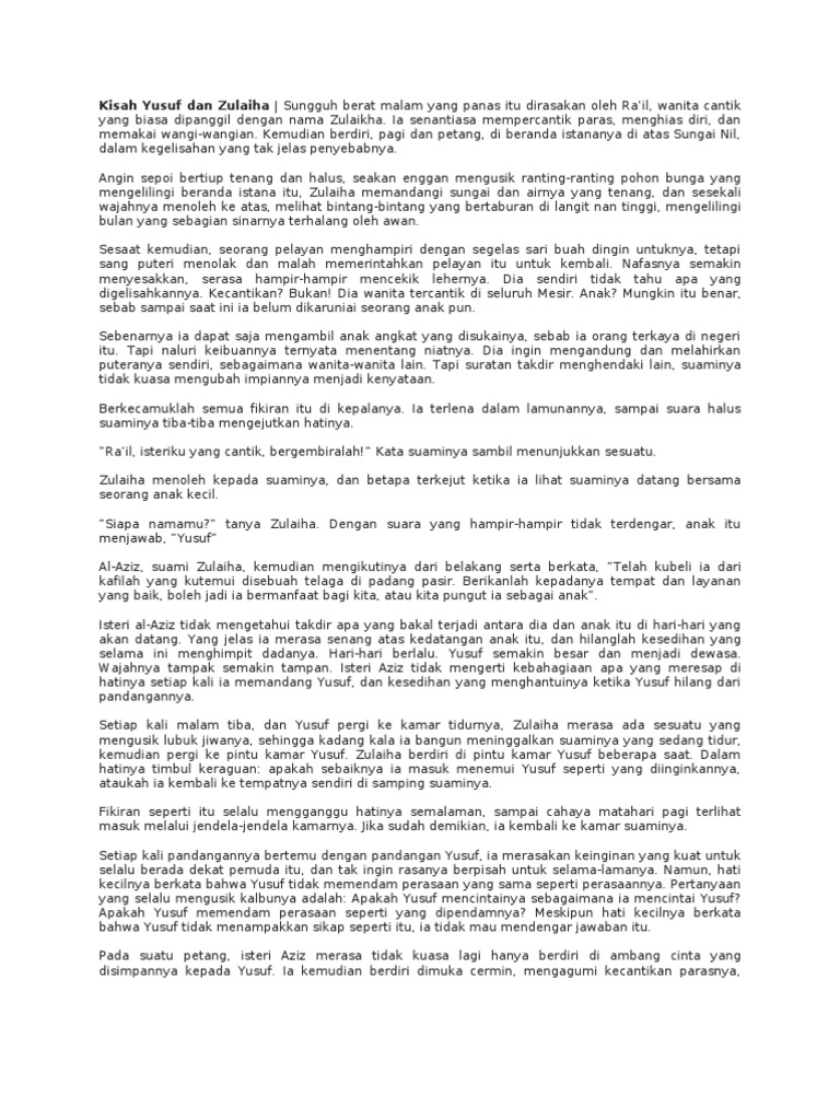 Kisah Yusuf Dan Zulaiha Pdf