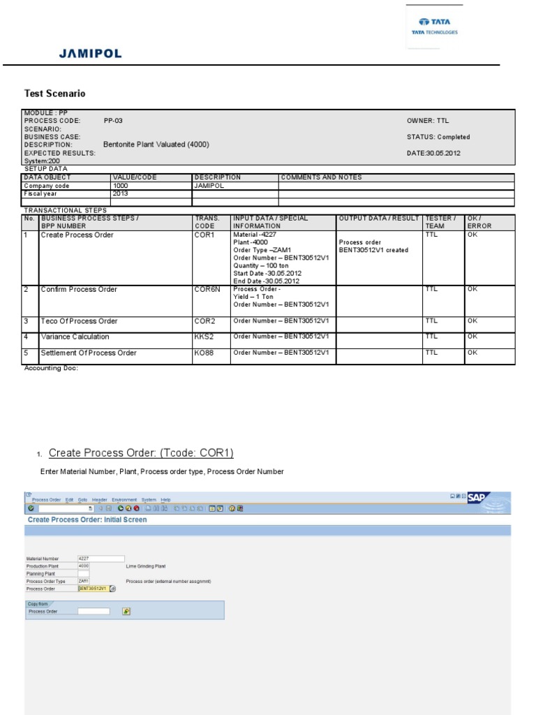 Bentonite Plant Test Scenario Report | PDF | Business | Computers