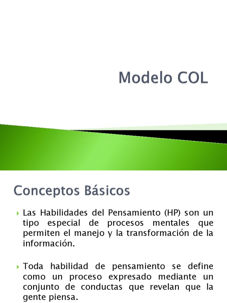 Modelo COL: Comprensión del Pensamiento | PDF | Comprensión ...