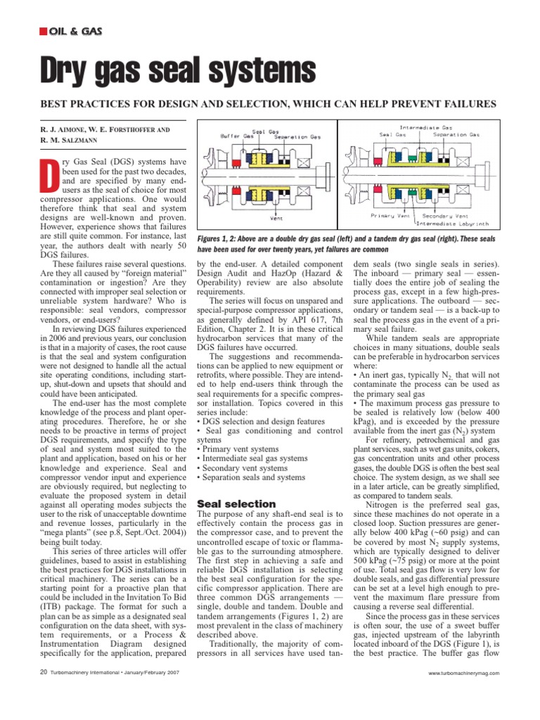 Article On Dry Gas Seals PDF | PDF | Valve | Gases