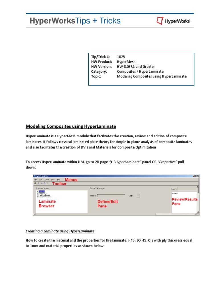 HyperLaminate Composite Modeling Guide | PDF | Teaching Mathematics ...