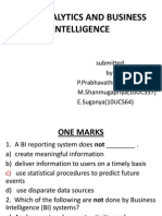 Data Analytics and Business Intelligence: Submitted by P.Prabhavathi (10UCS44) M.Shanmugapriya (10UCS57) E.Suganya (10UCS64)