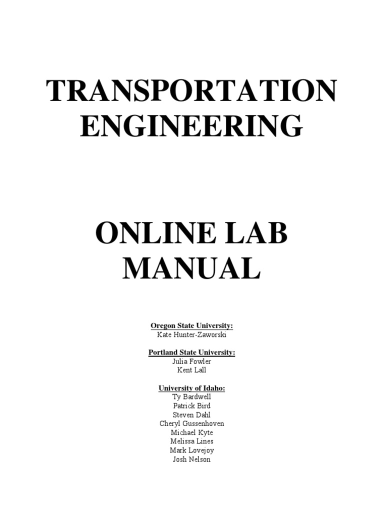 Transportation Engineering Lab Manual.pdf Public Transport Bus