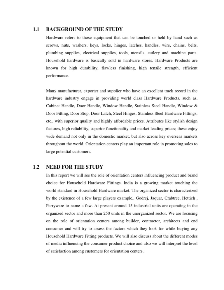 1.1 Background of The Study | PDF | Business