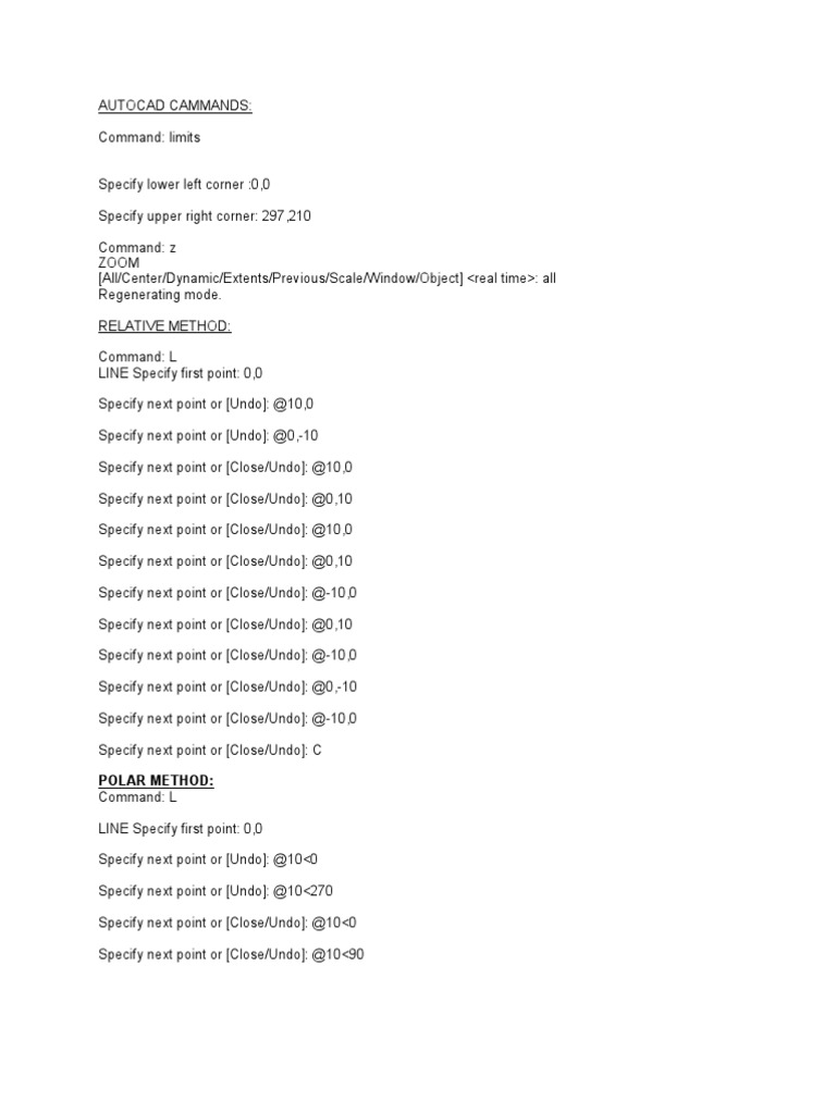 Essential AutoCAD Commands Guide | PDF | Geometry | Teaching Mathematics