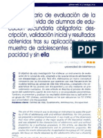 El cuestionario de evaluación de la calidad de vida de los alumnos de ESO. Descripción, validación y resultados