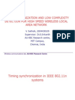 Time Synchronization and Low Complexity Detection For High Speed Wireless Local Area Network