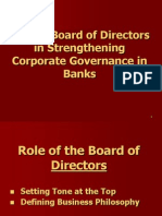 Role of Board of Directors in Strengthening Corporate Governance in Banks