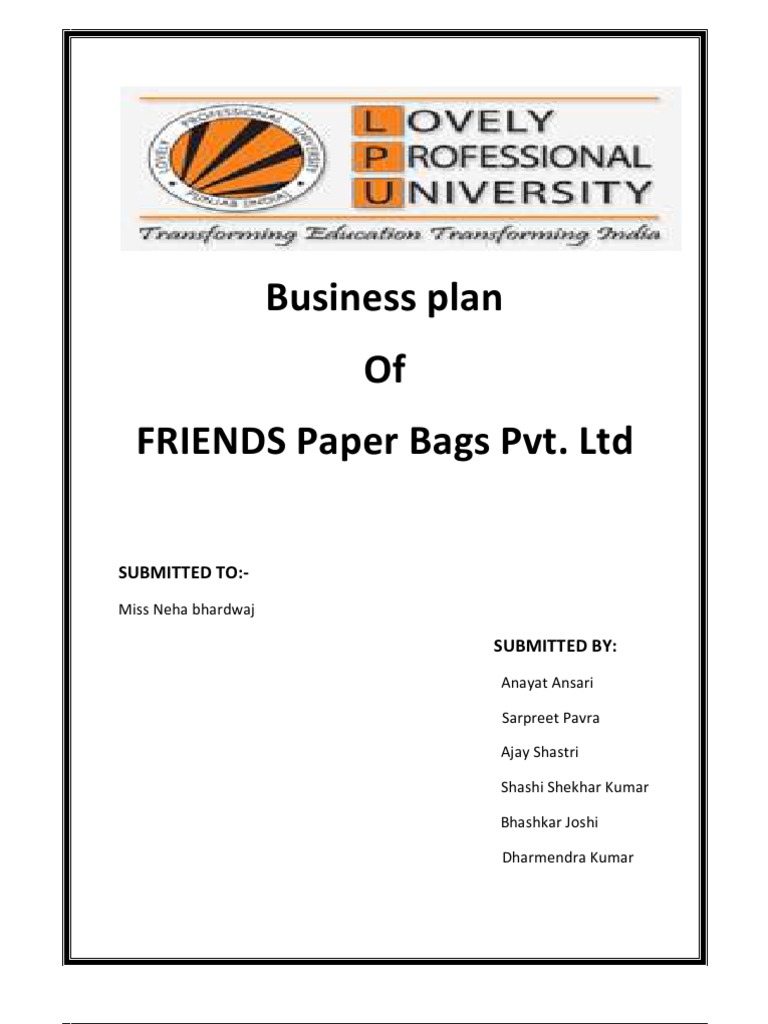 Business plan for eco-friendly bags pdf picture
