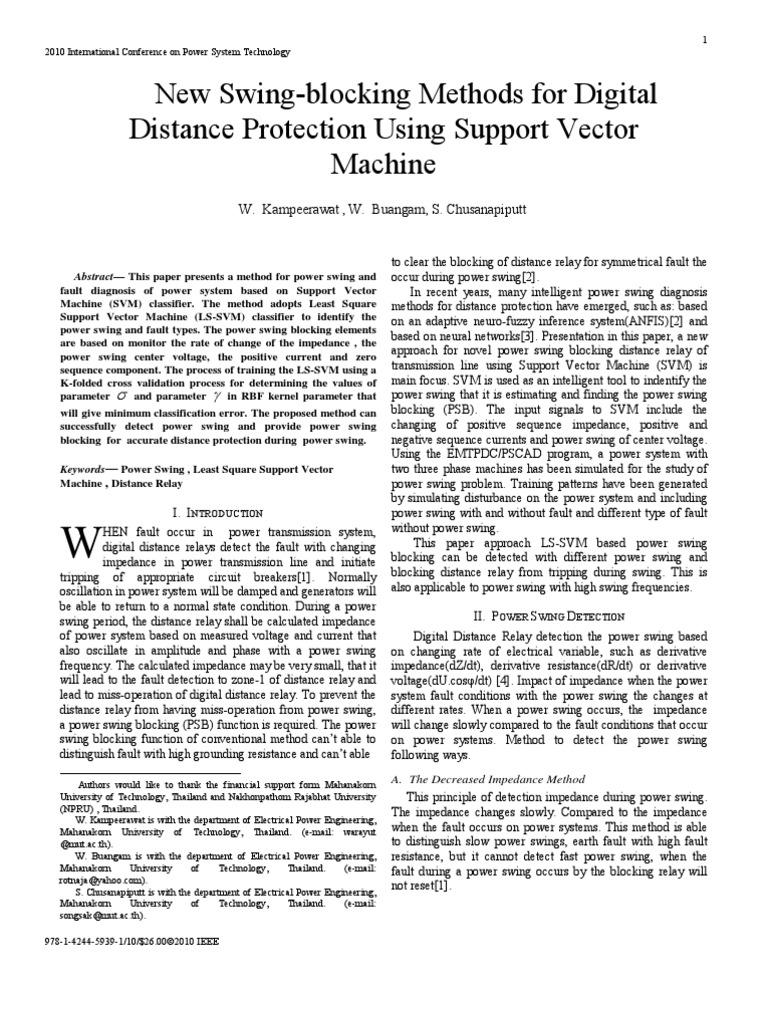 New Swing-Blocking Methods For Digital Distance Protection Using ...