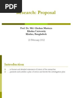 Research: Proposal: Prof. Dr. Md. Ghulam Murtaza Khulna University Khulna, Bangladesh