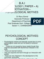 Psychology (Paper - A) Motivation - Psychological Motives