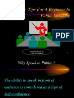 Tips For A Beginner in Public Speaking: Presentation by T.S.P.Jwalapathi 1