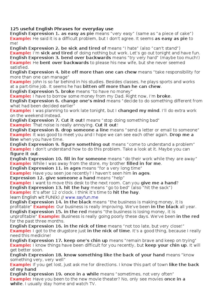 Essential English Phrases for Daily Use | PDF