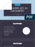 Answers Key in Geometry: By: Vasquez, Maria Antoinette S. III-Pearl