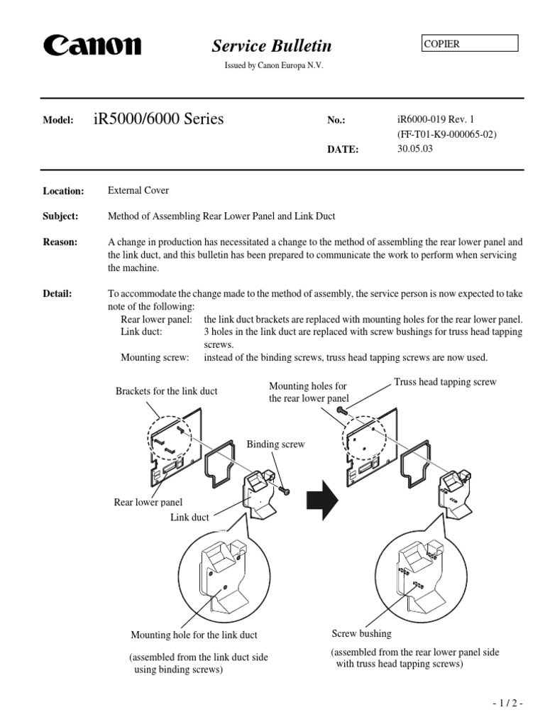 Ir5000/6000 Series: Service Bulletin | PDF
