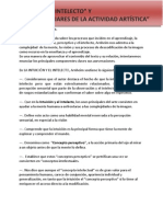 LA INTUICIÓN Y EL INTELECTO Y Funciones Auxiliares de La Formación Artística