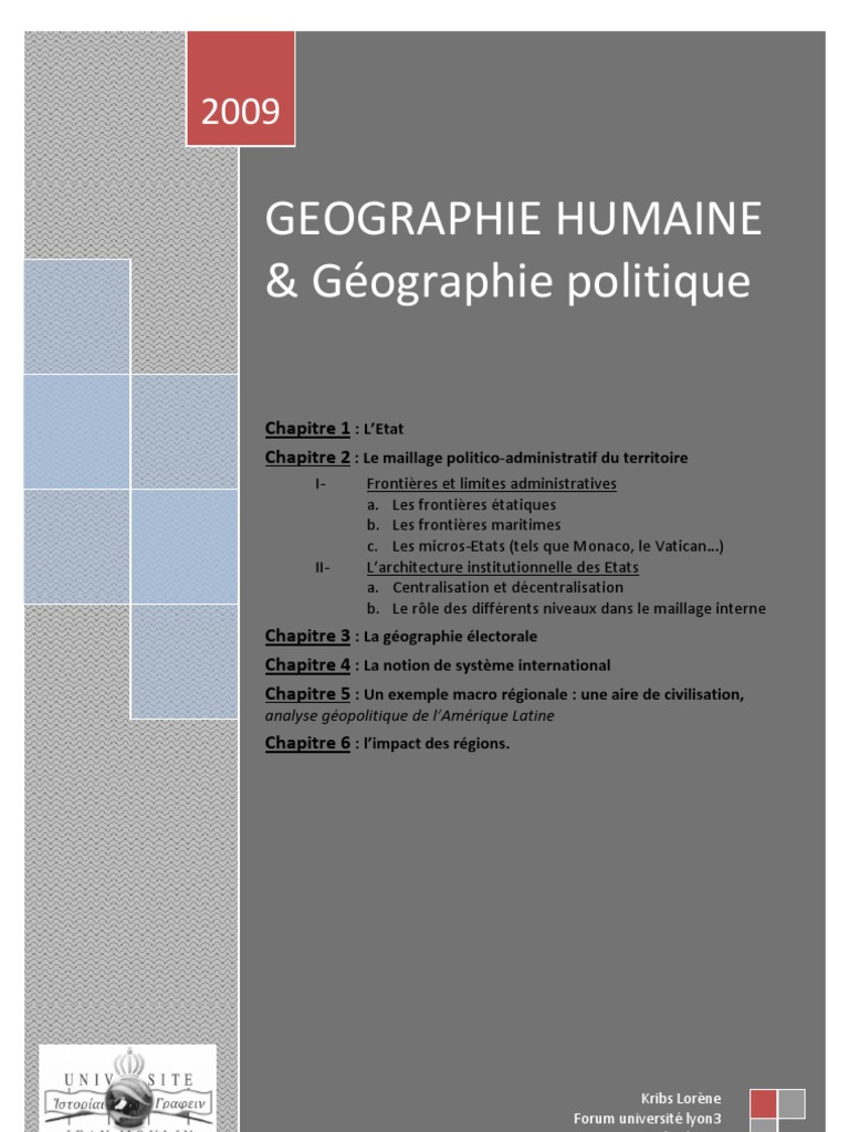 Géo Humaine | PDF | Géopolitique | État