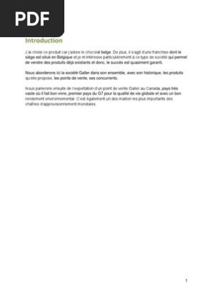 Galler Internationalisation Sans Images Pdf Canada Chocolat